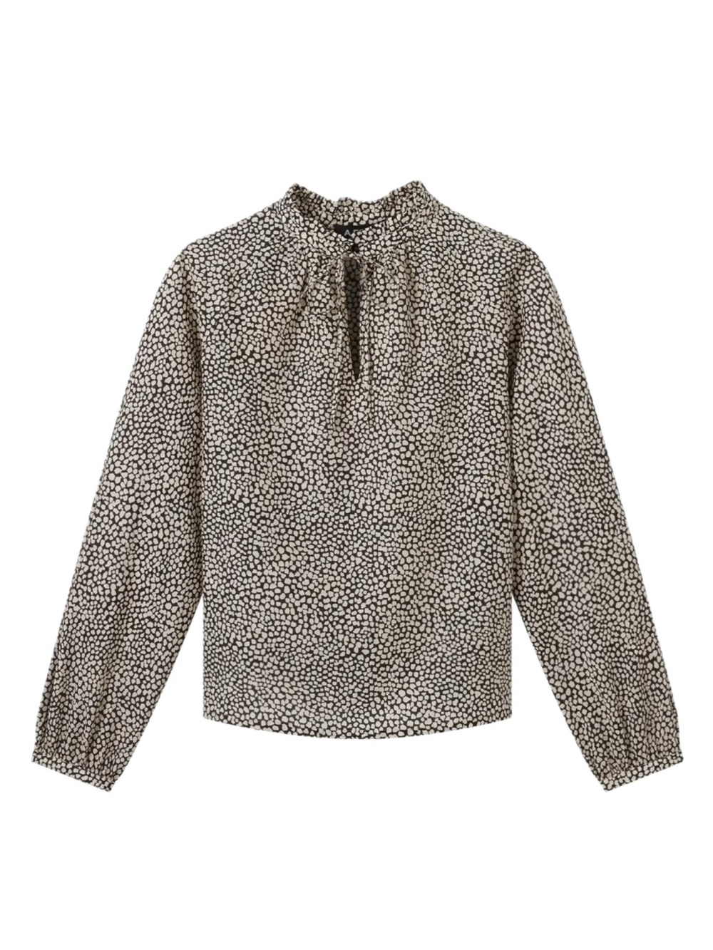 A.P.C. Black & White Printed Long-Sleeve Women's Blouse